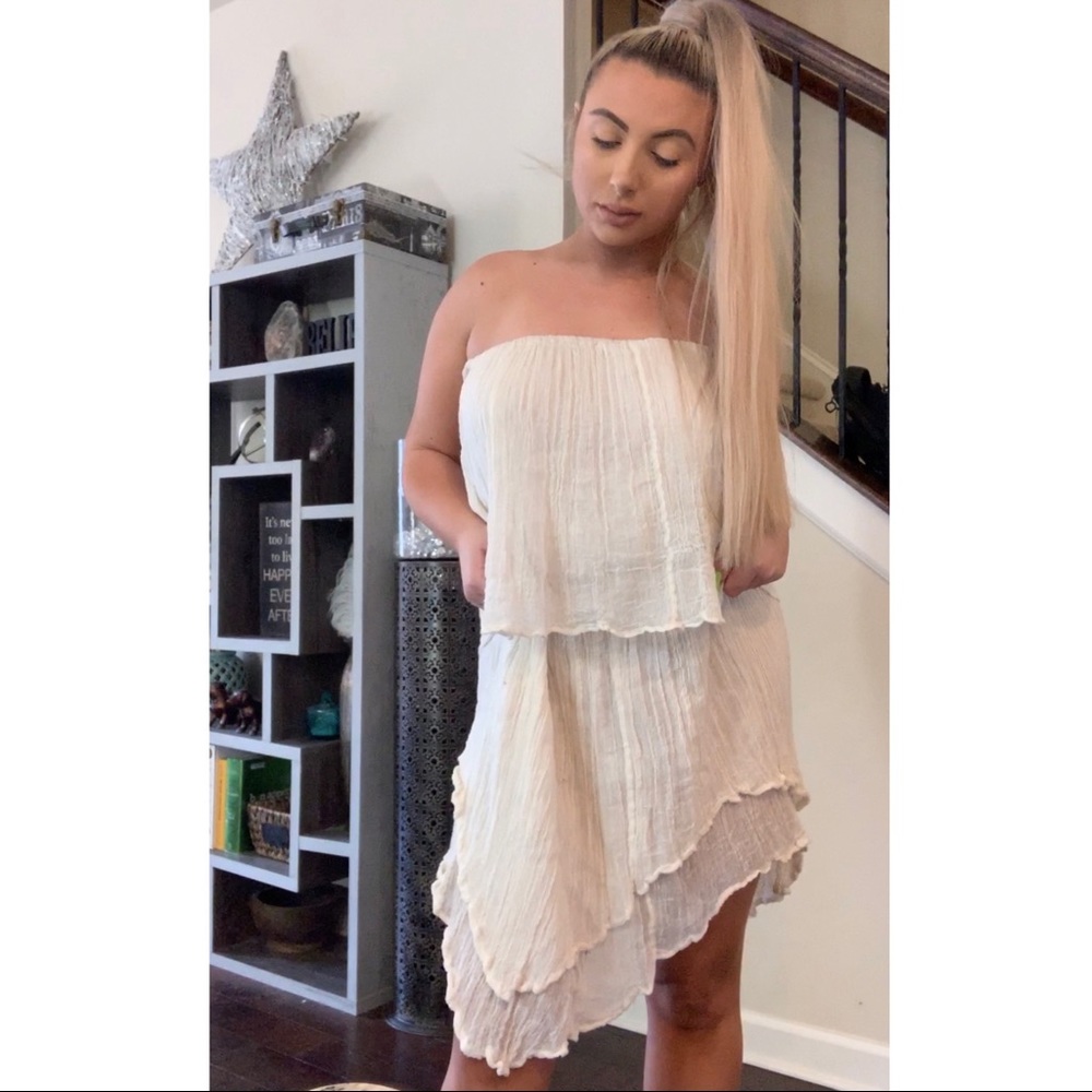 Strapless cream dress from Jens Pirate booty